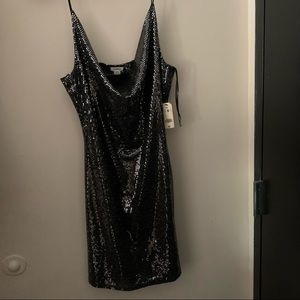 Sparkly Cowl Neck Dress
